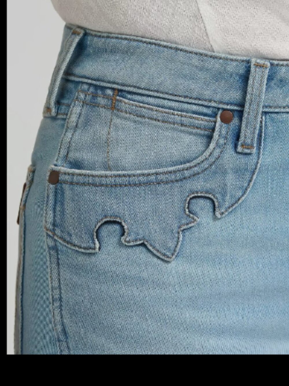 WRANGLER RETRO BAILEY HIGH RISE BOOT AUBRIELLE DETAIL LIGHT WASH NWT 3/4 - Picture 5 of 12